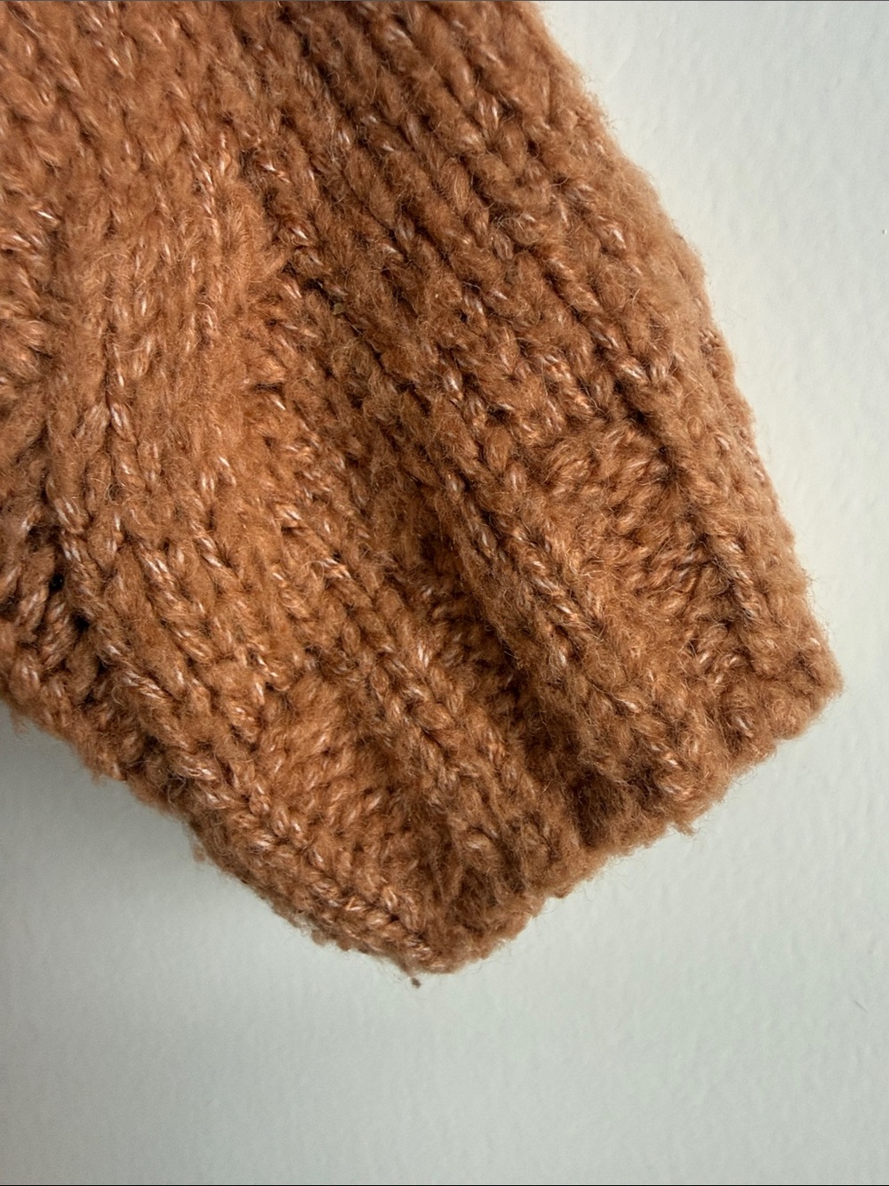 Zara Cable Knit Turtleneck Sweater - Rust Brown - Picture 4 of 4